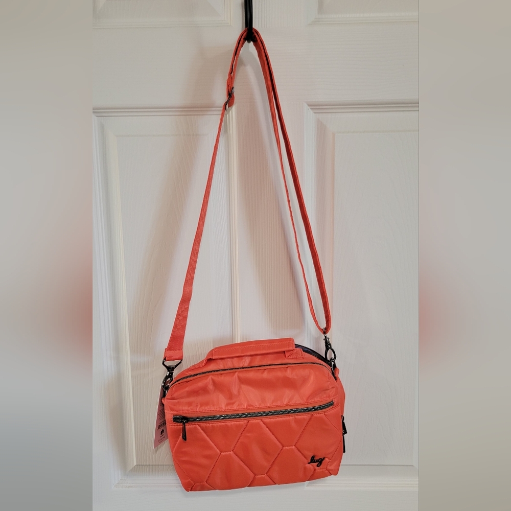Orange cross body Lug bag